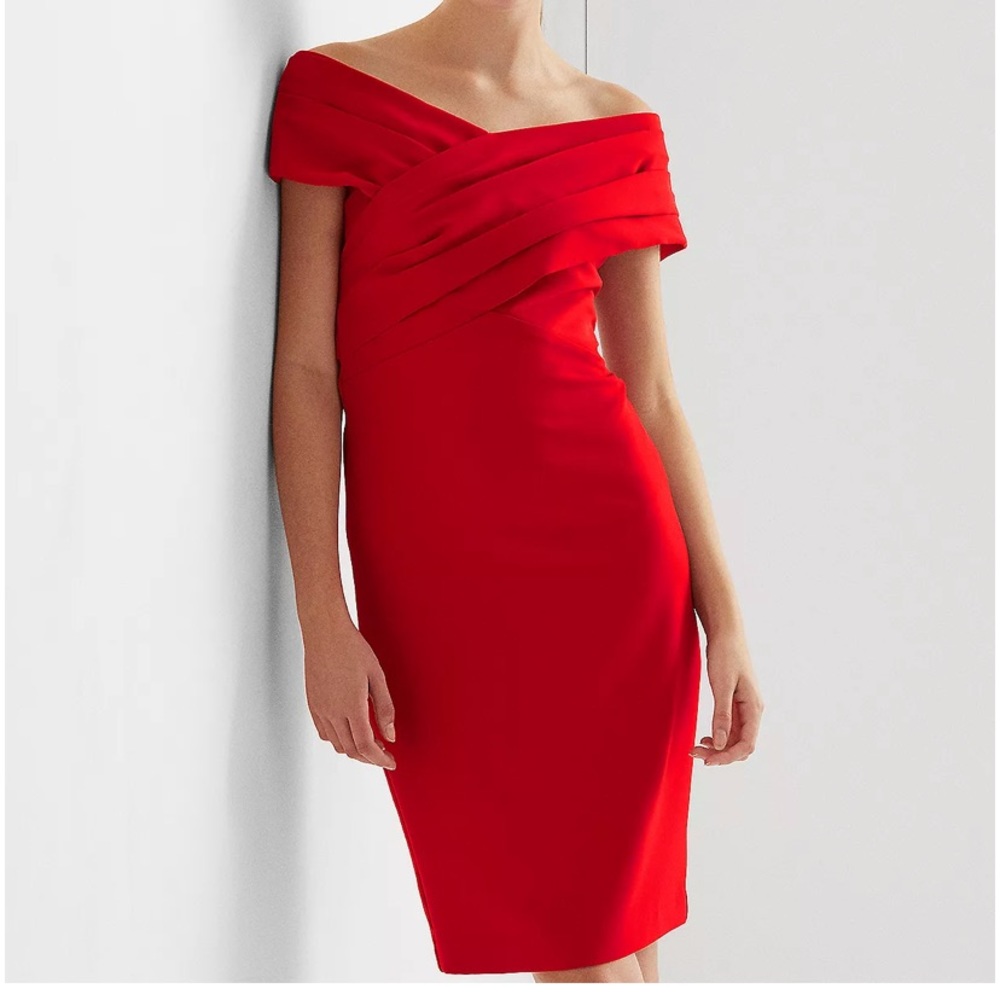 NWT Lauren Ralph Lauren Stunning Red Cocktail Dress!